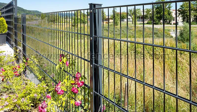 PVC coated double wire panel fencing system