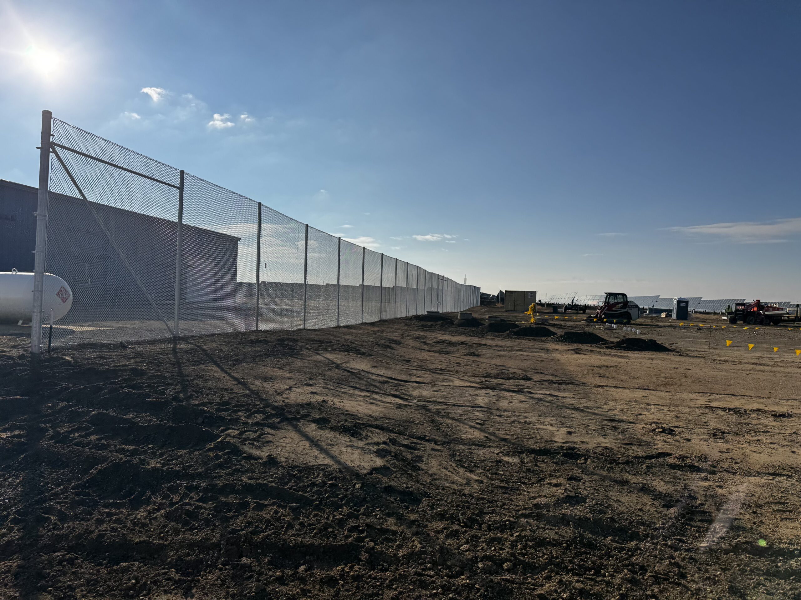 Panel fencing systems installed at a UK commercial site